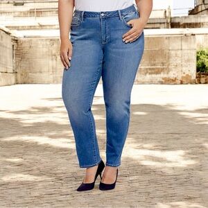 NYDJ Women’s Plus Size Emma Relaxed Slender Dark Blue Jeans Sz 28W